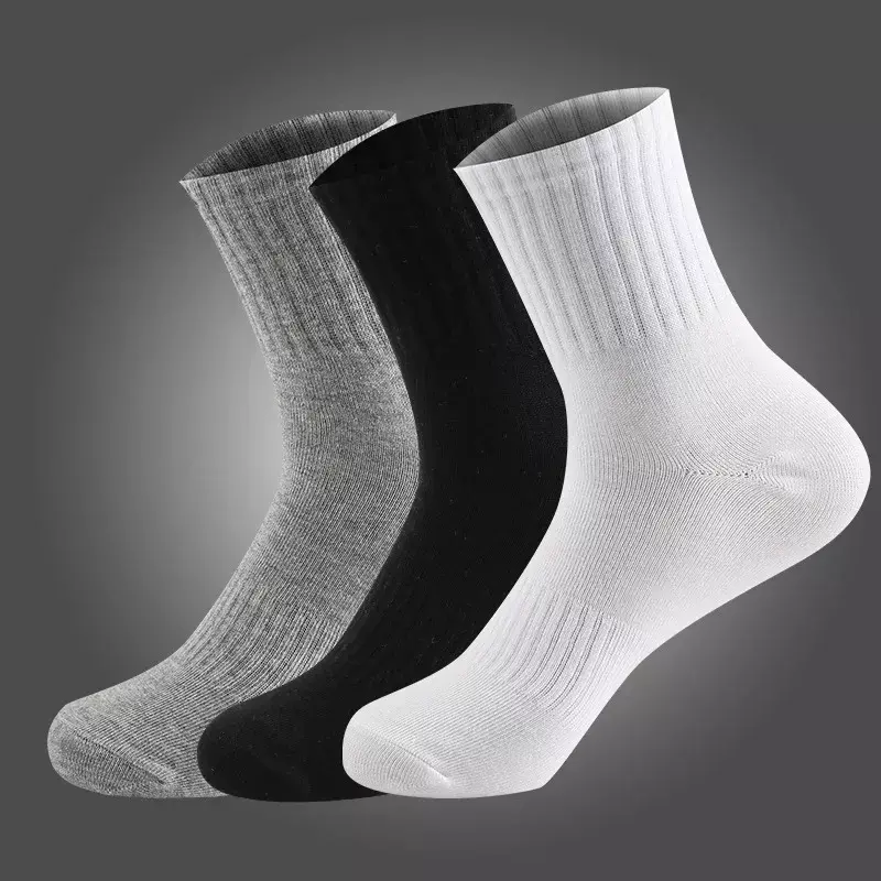 Men's oversized spring/summer socks absorb sweat and breathable sports solid color short tube  electric heating socks