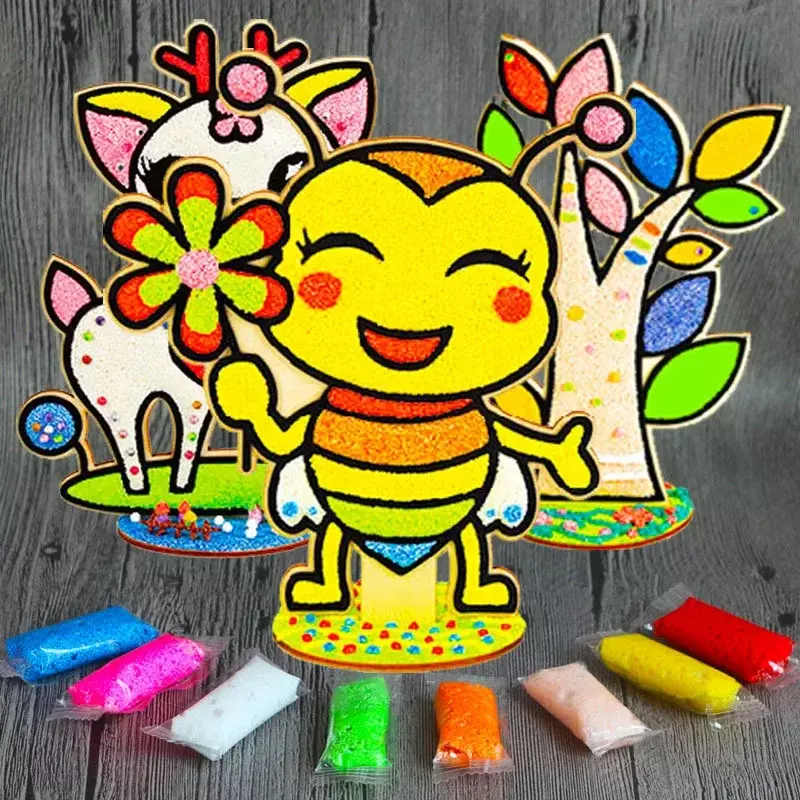 3D Wood Snowflake Clay Painting Children DIY Creative Colorful Mud Painting Toys Board Art Painting Tool Child Educational Toys