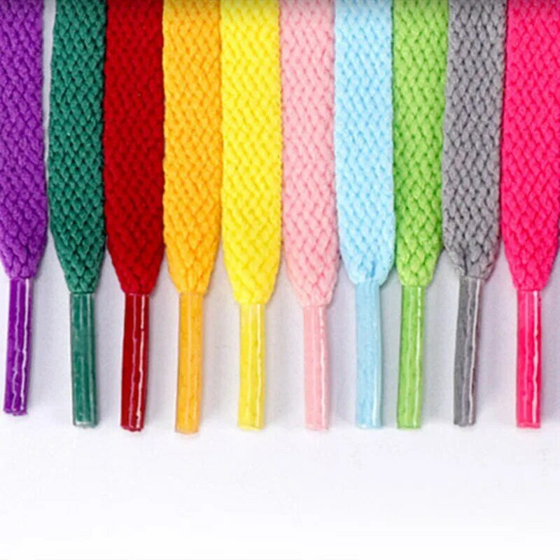 1Pair Flat Shoelaces 60-180cm for Sneakers 8mm Fabric Shoe Laces Color Shoe Lace Boot Laces for Shoes Classic Soft Shoestrings