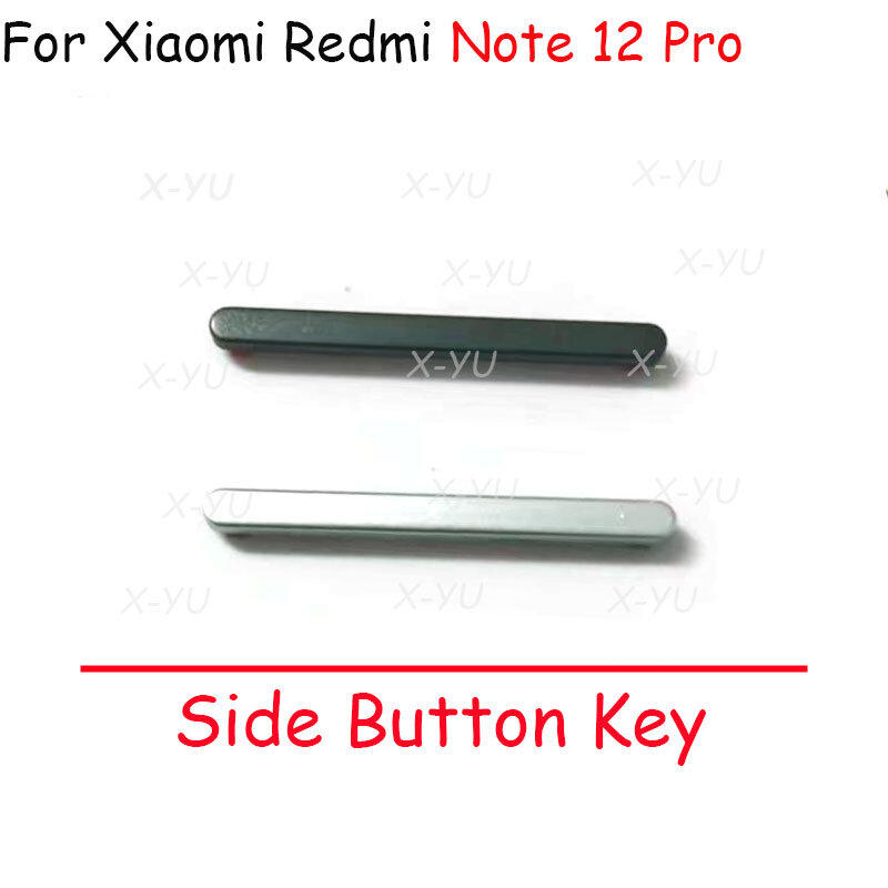 Botón de encendido para Xiaomi Redmi Note 12 Pro, botón de encendido, apagado, volumen, arriba, abajo, Botón lateral, piezas de repuesto