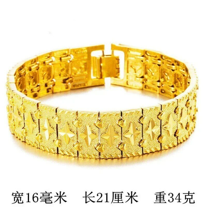 Pulsera de oro de 24k para hombre, cadena de reloj versátil AU750 de la marca dragon dominante, para regalar a tus amigos joyas y hacer dinero, 9999