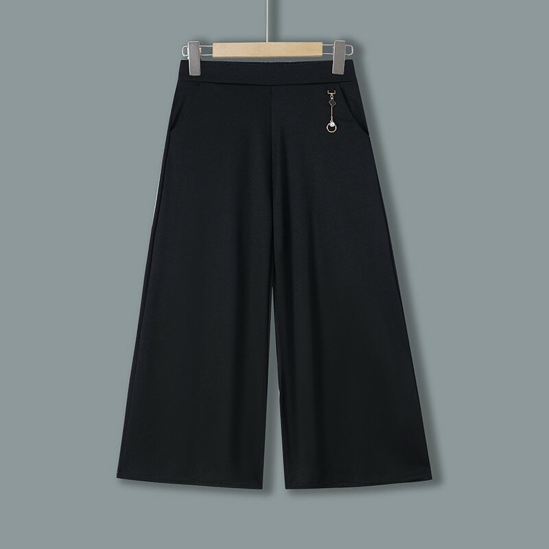 CommPiedmont-Pantalon à rayures taille haute élastique pour femme, FjOffice, Vêtements élégants, Mode printemps et automne