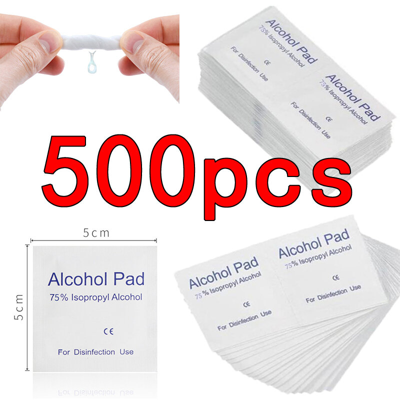 500pcs Disposable Alcohol Cotton Pads Car Detailing Clean Tool Car Wash Towel Alcohol Disinfection Wipes Screen Glasses Cleaning