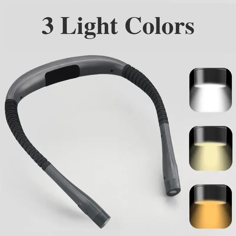 150 Lumen Mini Flexible Hanging Neck Reading Light USB Rechargeable Book Light For Reading Knitting Camping Repairing Running