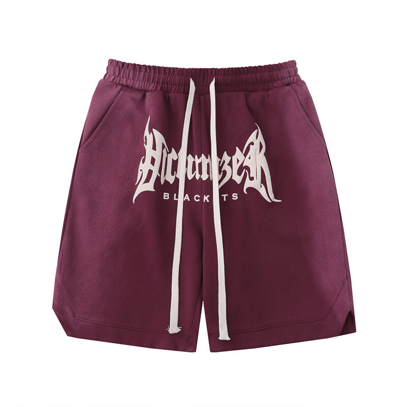 Pantalones cortos de verano para hombre, Shorts informales, sueltos, con alfabeto gótico