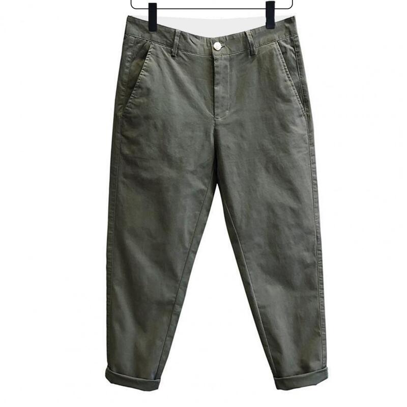 LongfjSolid-Pantalon de sport décontracté pour homme, coupe slim, taille moyenne, respirant, jambe droite