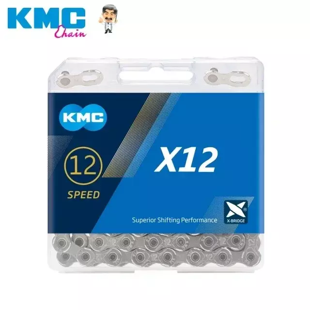 KMC 12 S rantai sepeda X12 MTB, rantai sepeda perak emas 12 kecepatan 126L suku cadang sepeda untuk Shimano SRAM