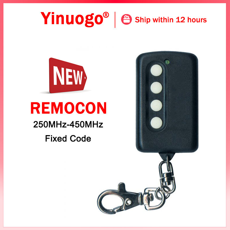 REMOCON RMC600 Garage Door Remote Control 250MHz-450MHz Fixed Code For REMOCON LRT1 RMC610 RMC555 Gate Remote Control