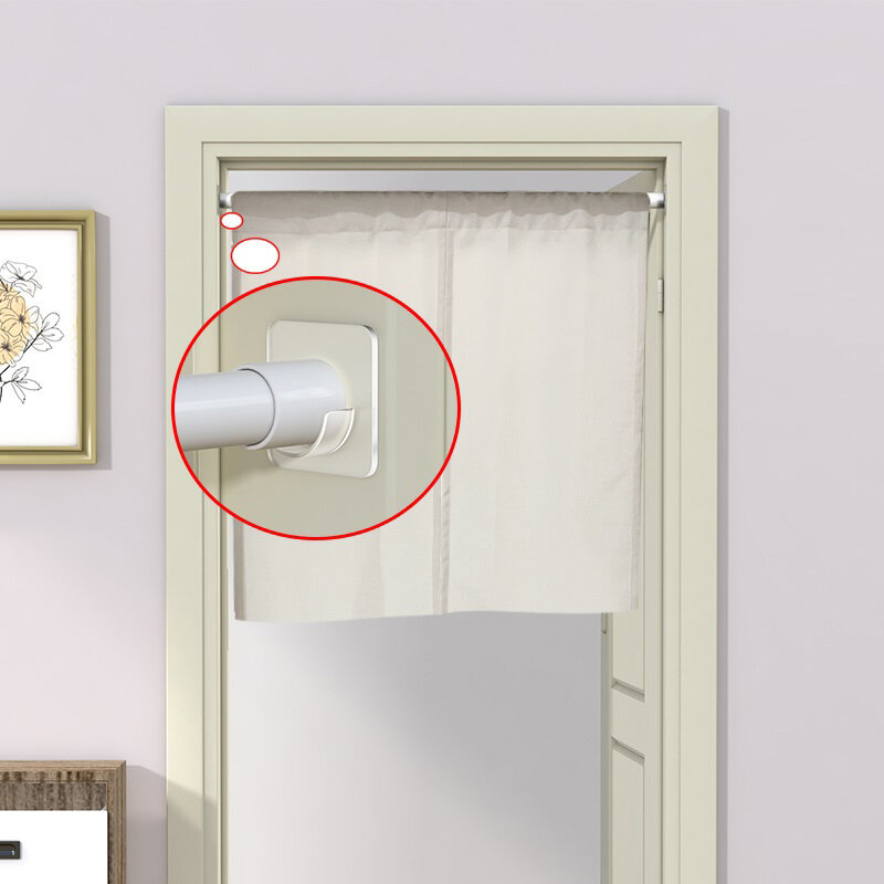 2 Pcs Strong Curtain Rod Bracket Holders Hooks Self-adhesive Rod Holder Clothes Rail Bracket Toilet Bathroom Accessories