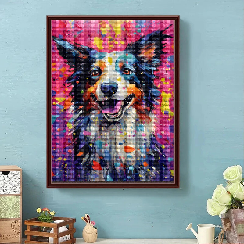 Набор для алмазной живописи «сделай сам», картина из разноцветных страз с изображением милой собаки, 5D, полная вышивка, 2024