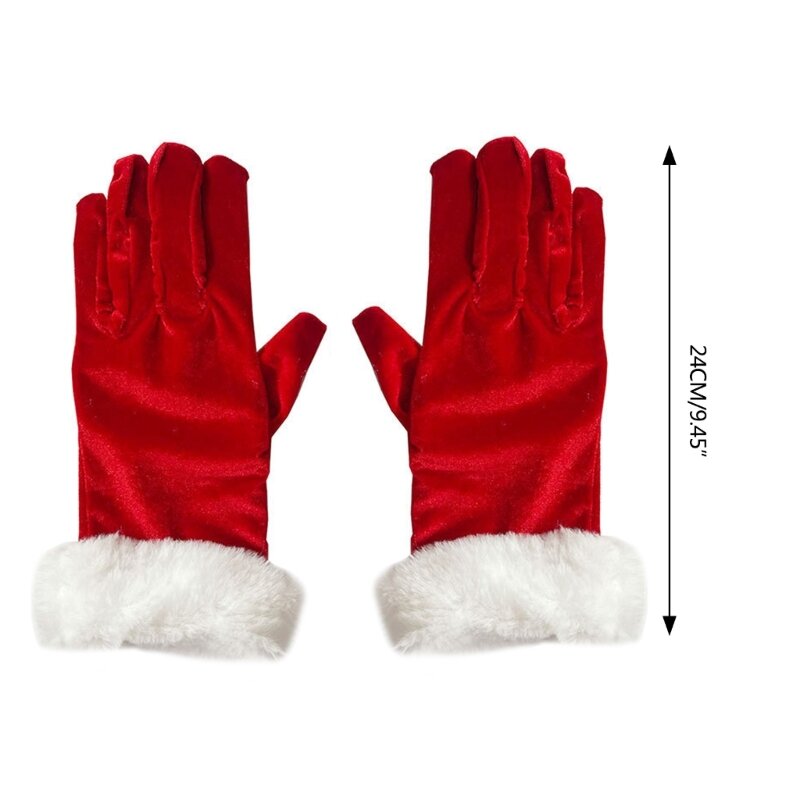 LED Białe mankiety Wystrój Rękawiczki pełnymi palcami Zimowe dzianinowe ciepłe rękawiczki dla kobiet Dziewczęta