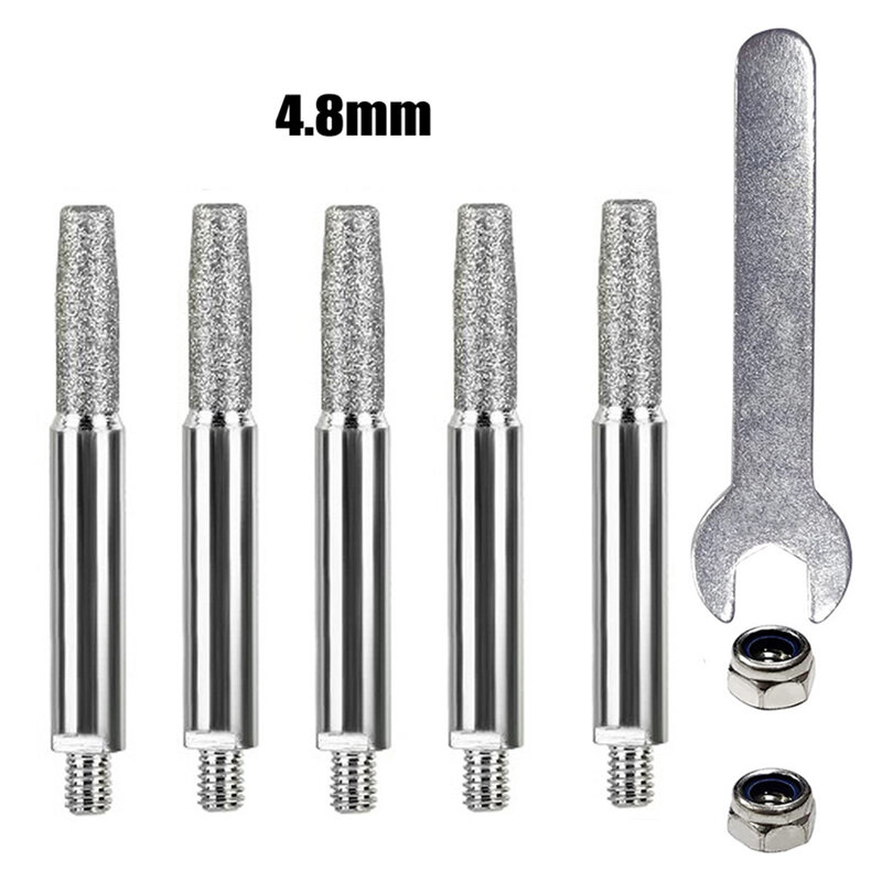 Wrench Grinding Head Silver Stone Carving 4 4.8 5.5mm 6pcs Diamond Coated High Quality Replacement Accessories