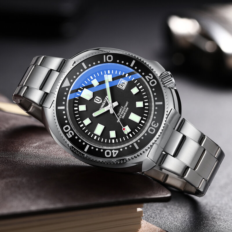 QINGXIYA Fashion Mens orologi Top Brand Luxury acciaio inossidabile impermeabile luminoso sport data orologio al quarzo Relogio Masculino