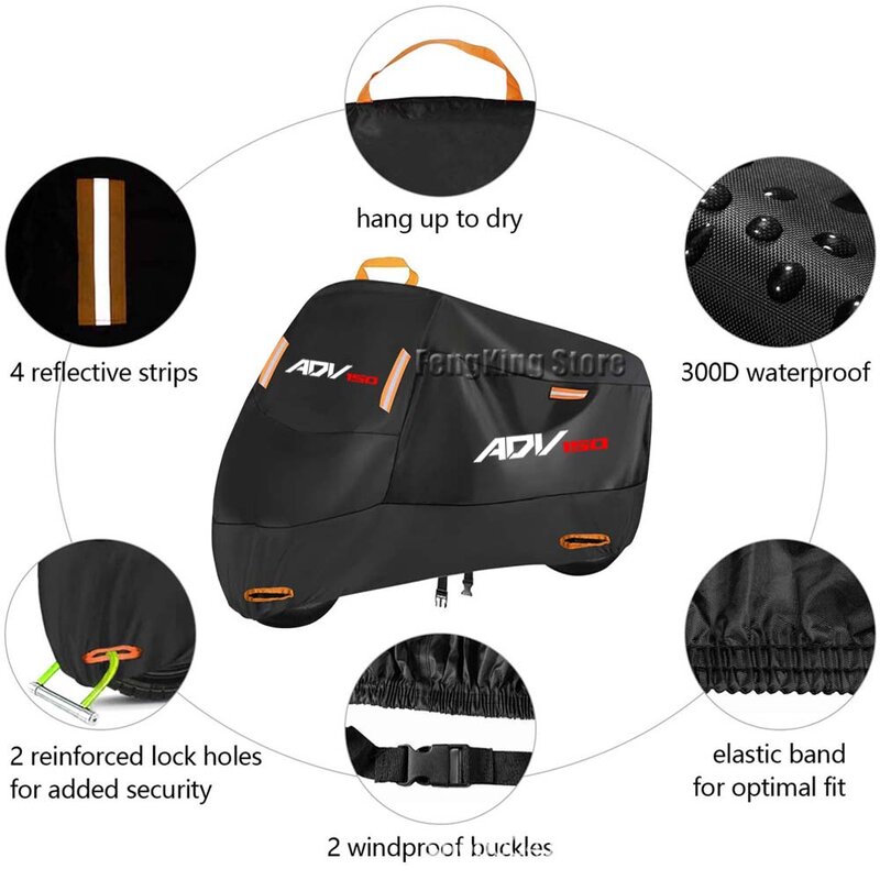 For HONDA ADV 150 ADV150 Motorcycle Cover Waterproof Outdoor Scooter UV Protector Rain Cover