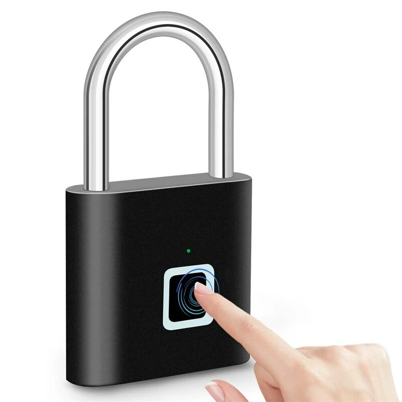 Kerui Keyless USB sạc Khóa vân tay ổ khóa thông minh khóa cửa không thấm nước khóa 0.2sec mở khóa xách tay chống trộm ổ khóa kẽm
