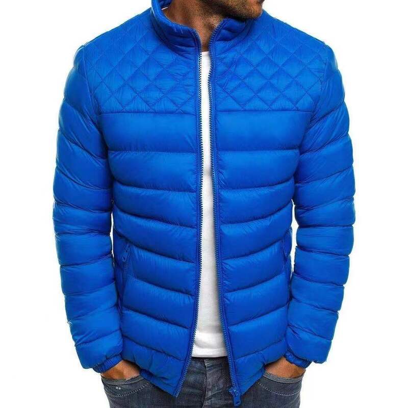 Jaquetas casuais embaláveis masculinas, casacos masculinos, jaqueta leve com zíper, streetwear de esqui mais grosso, roupas masculinas, moda, inverno