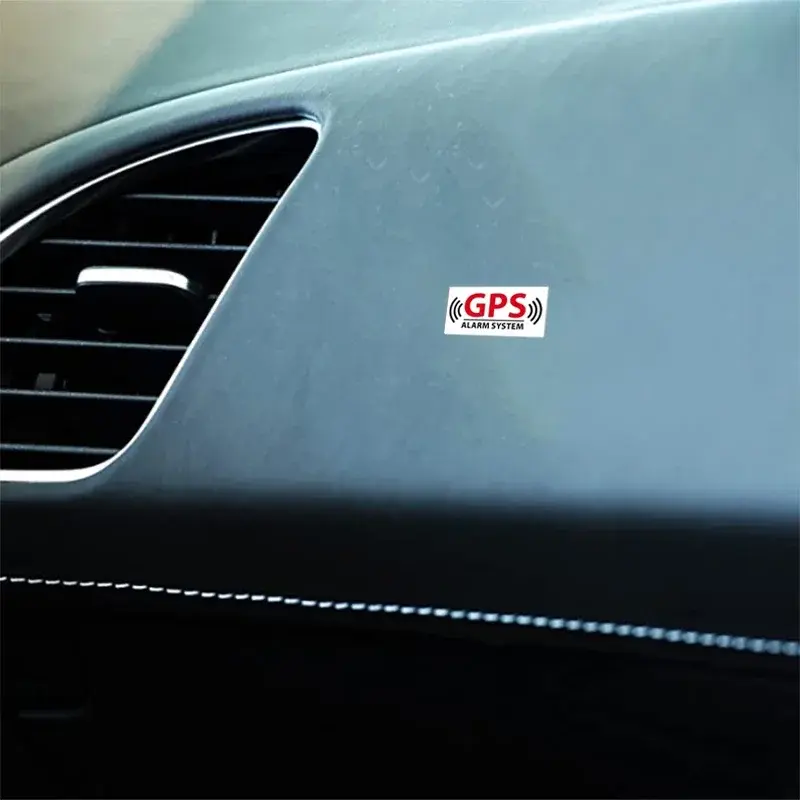 Sistema de alarma con GPS, dispositivo de seguimiento, vinilo de advertencia de seguridad, calcomanía a prueba de agua, pegatinas para coche, ventana, 4x5cm x 2,5 cm