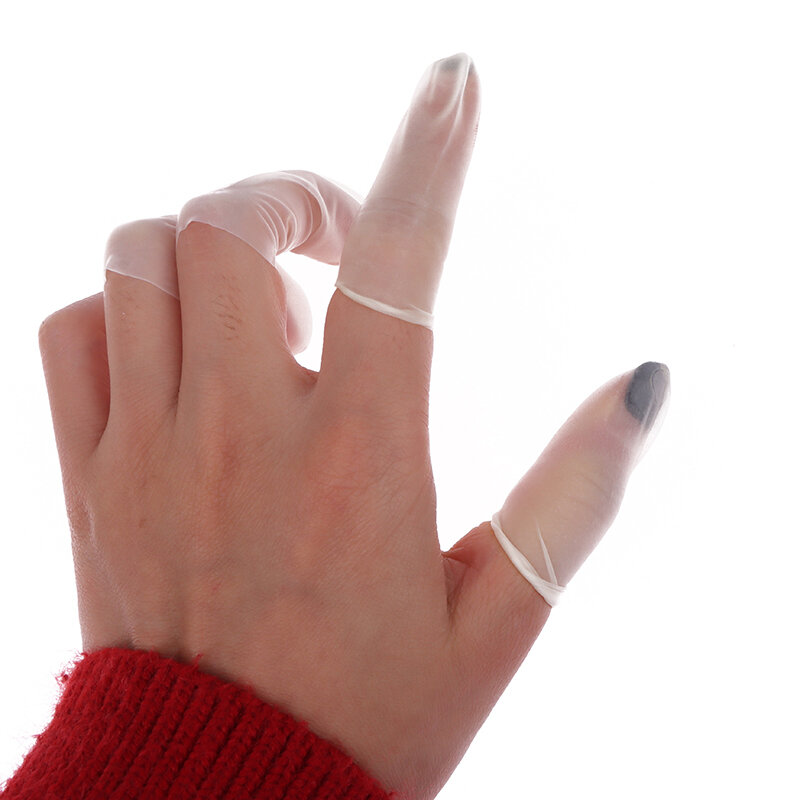 100 Stück rutsch feste anti statische Finger betten aus Gummi Einweg-Latex-Finger abdeckung Fingers pitzen Schutz handschuhe Nail Art Tool