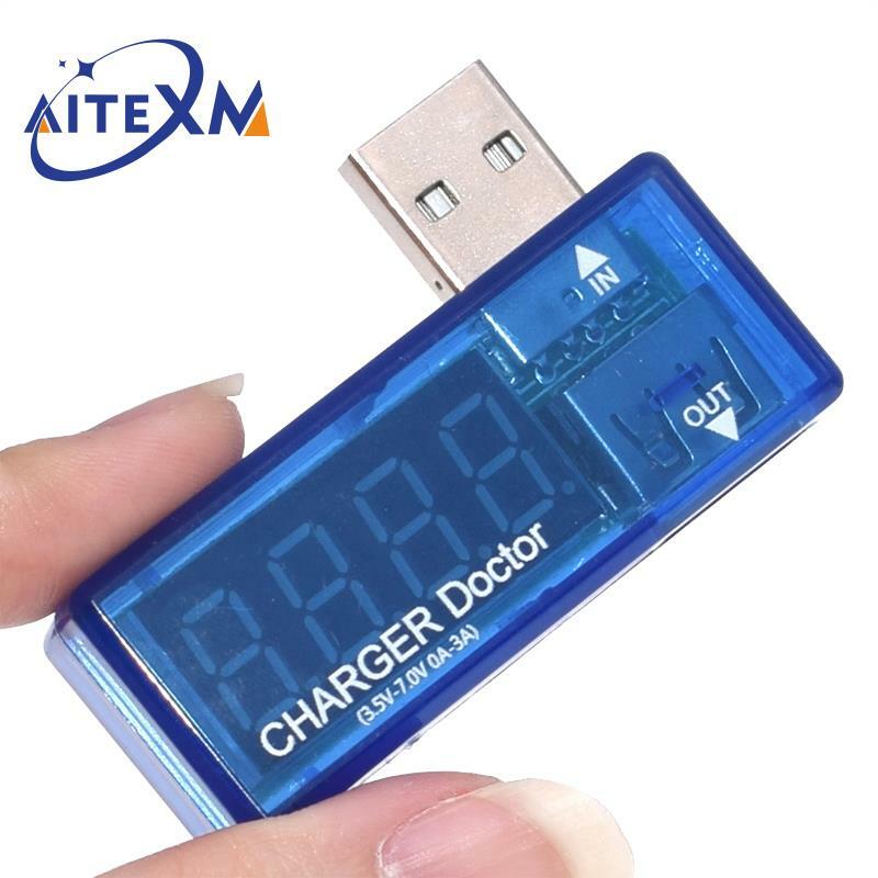 العرض الرقمي الساخن المزدوج USB / Mini USB الطاقة الحالية الجهد متر فاحص المحمولة جهاز كشف التيار والفولطية الصغيرة شاحن