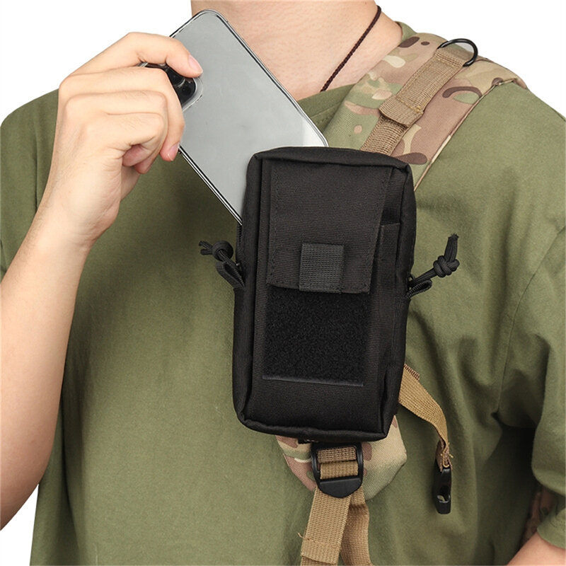 EDC Molle-riñonera multifuncional para teléfono móvil, bolsa para acampar, caza, primeros auxilios, monedero