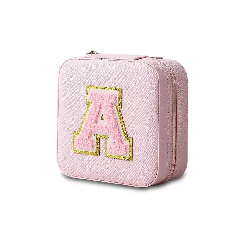 Mini Jewelry Storage Box Bridesmaid Gift Ideas Travel Jewelry Case Initial Letter with Name Birthday Party Box Mother's Day Gift