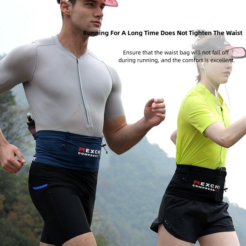 REXCHI Hidden Running Waistpack Lightweight Running Belt Waist Pack Portable Elastic Breathable Large Capacity for Outdoor Sport