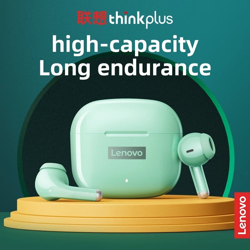 Lenovo หูฟัง LP40 Pro TWS ไร้สาย, หูฟังไร้สายบลูทูธ5.1ลดเสียงรบกวนสำหรับเล่นกีฬาหูฟังควบคุมแบบสัมผัสหูฟัง250mAh