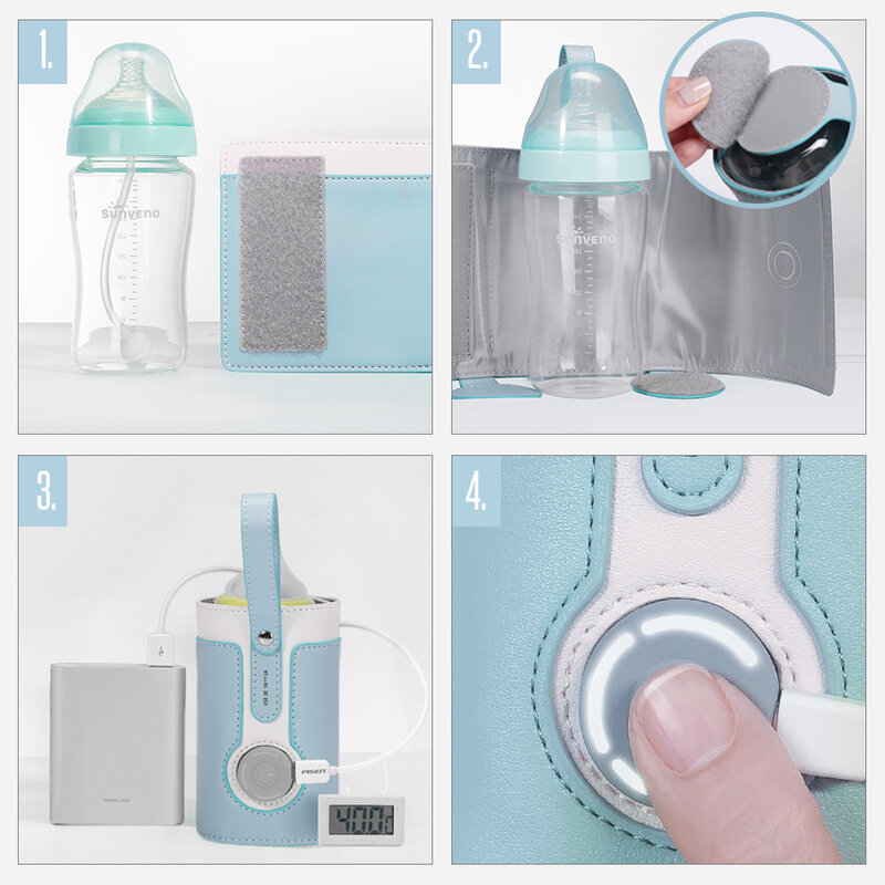 Botol Air Susu USB Penghangat Botol Menyusui Bayi Terisolasi Perjalanan Pemanas Botol Menyusui Bayi Baru Lahir Portabel Penghangat