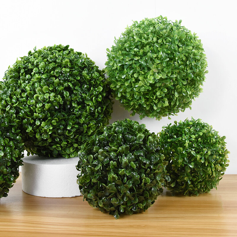 Artificial grama verde planta bola simulação plástico planta flor bolas festa decoração casa ao ar livre jardim pendurado decoração