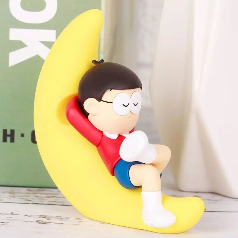 Doraemon Cartoon Night Tour Nobita Boneca, céu estrelado, Q Version, decoração de brinquedo artesanal Anime, Kids Gift Series, 6cm