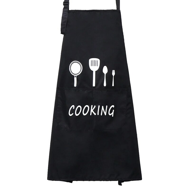 Tablier de cuisine à motif de dessin animé de chef, étanche à la graisse, respirant, double couche, noir, maison, restaurant