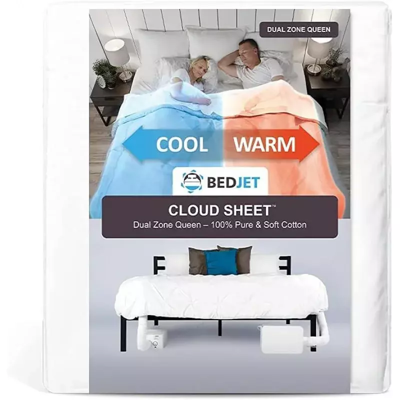 BedJet Cloud Sheet - Dual Zone Queen, Control de refrigeración, calefacción y clima solo para su cama