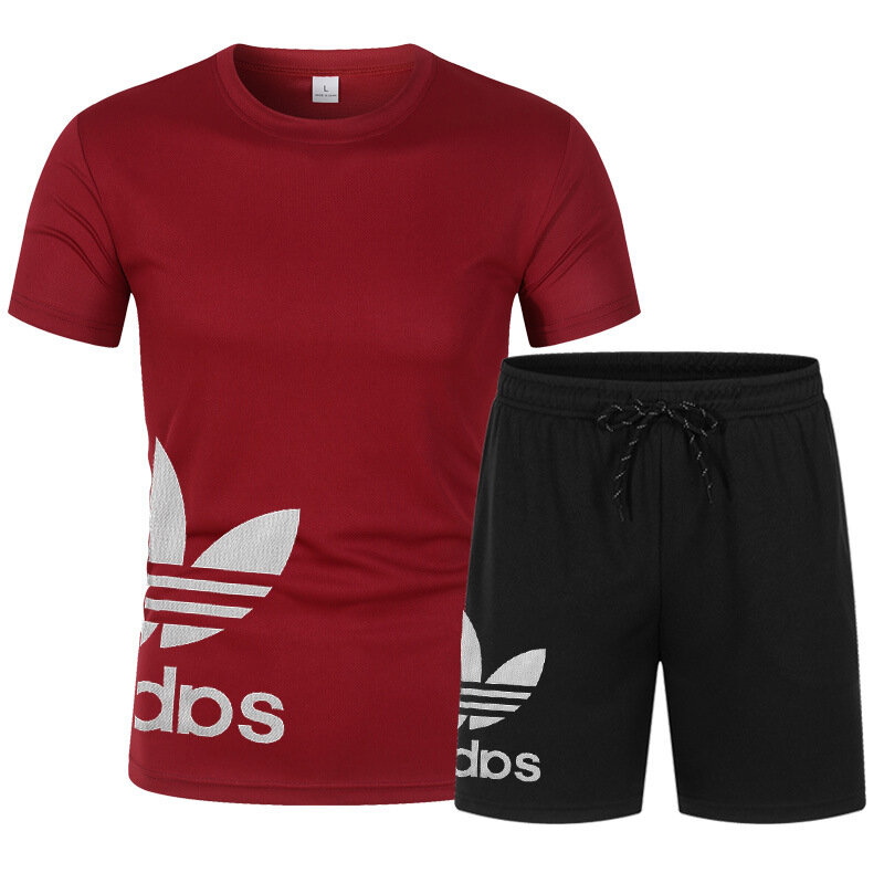 Conjunto de ropa deportiva informal para hombre, camiseta de manga corta con estampado, supercaliente, novedad de verano
