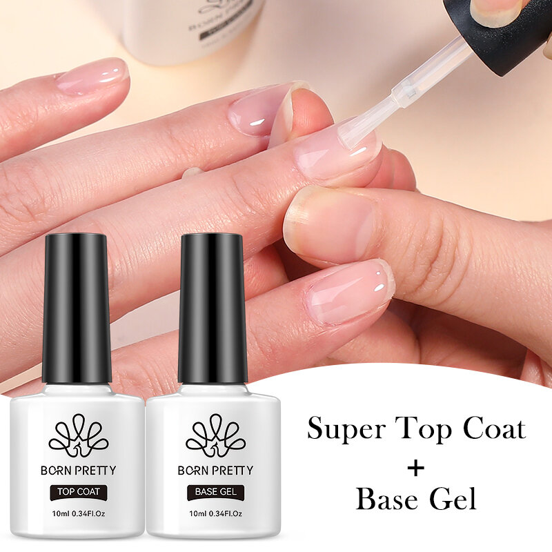 BORN PRETTY 10ML Base Gel Super Top Coat Manicure Matte Top Coat Semi Permanent Soak Off UV Gel Varnish