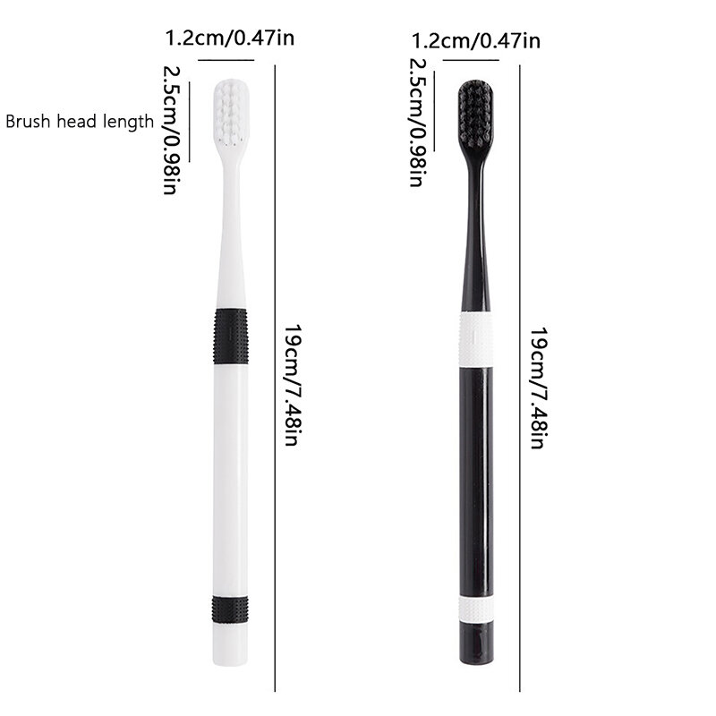 2 Pcs/Set Bamboo Charcoal Toothbrushes Ultra-Fine Soft Bristle Cleaning Family Outfit Couple Adult Fine Bristle Toothbrush Set