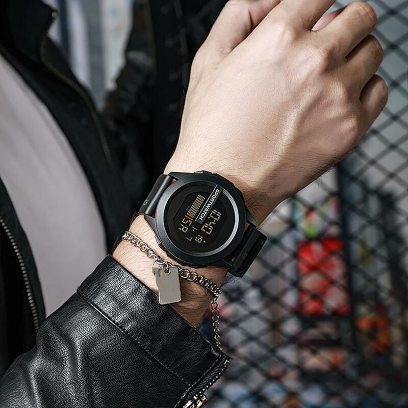 Elektronische Sport uhr Unisex LED Uhr wasserdichte LED elektronische Sport Armbanduhr mit Display verstellbares Silikon für Männer