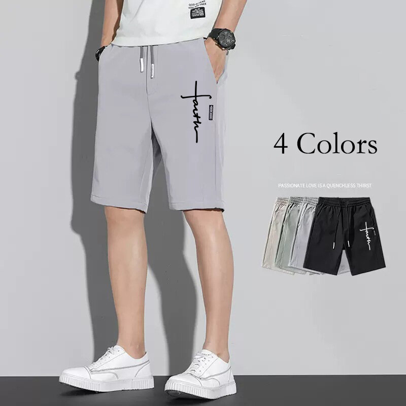 Beach Korean Sports Fitness Solid Pant Breathable Solid Summer Outdoor Men Trousers Shorts Workout Print Training Seaside Pants