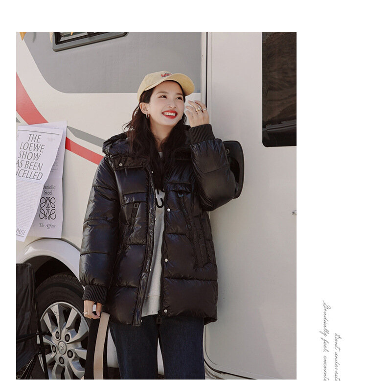 Ropa de algodón de talla grande para mujer, ropa de algodón desechable brillante adelgazante, holgada de estilo coreano, invierno, 2023