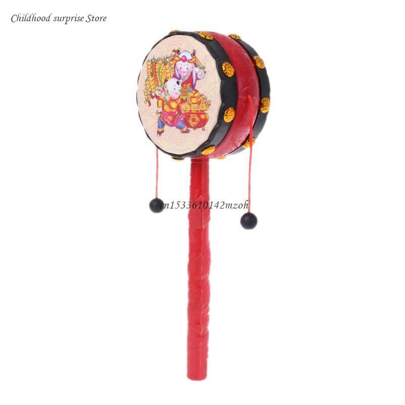Spin sonajero tambor mono tambor chino niño juguete para regalo Dropship