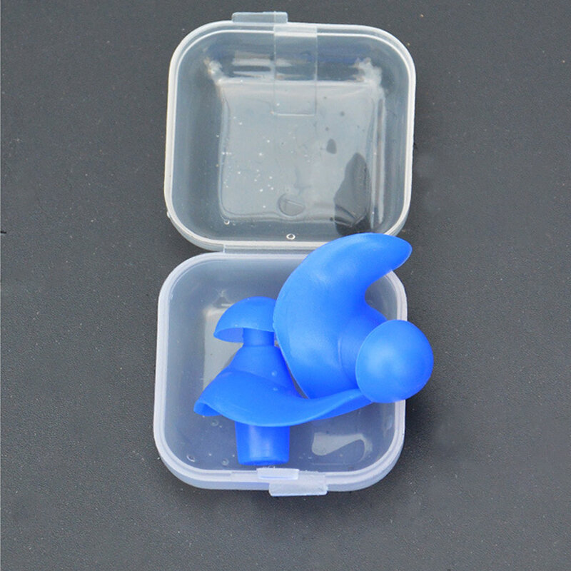 Plugues de orelha macios do silicone com caixa, anti-ruído, impermeável, natação, mergulho, dormindo