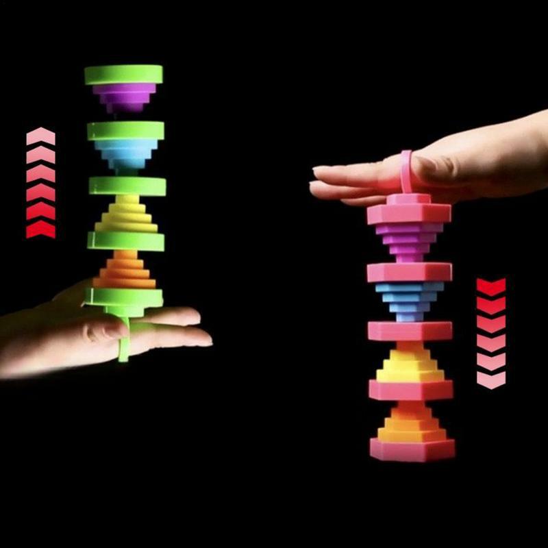 Fidget Stack lentera interaktif mainan pembelajaran montesori mainan tumpuk wortel menara Fidget susun mainan pendidikan untuk anak-anak