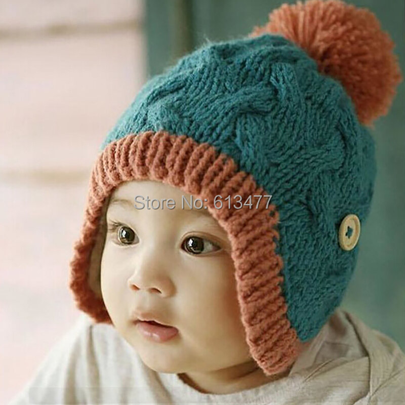 Winter  Keep warm knitted hats for boy/girl/kits hats set,scarves, bug/bee  infants caps beanine for chilld 1pcs/lot MC01