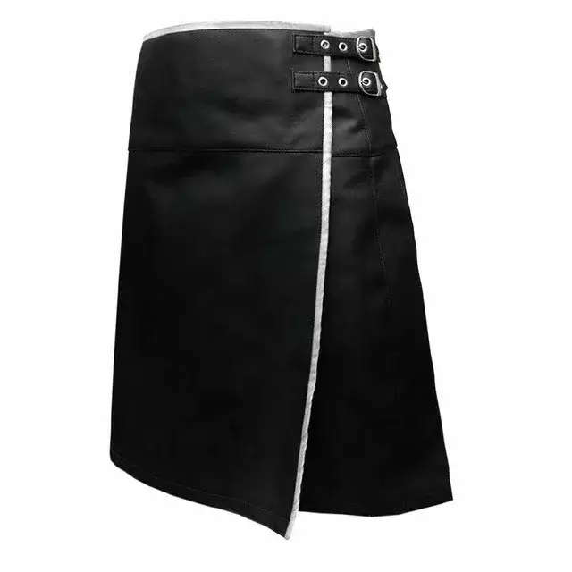 Męska spódnica plisowana Gladiator PU skóra casual punk spódnica karnawałowa spódnica szkocka spódnica