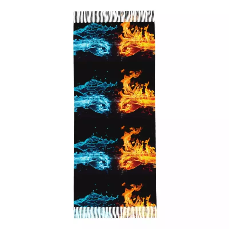 女性のための長いパシュミナショール,フリンジスカーフ,水と火災のための大きなスカーフ