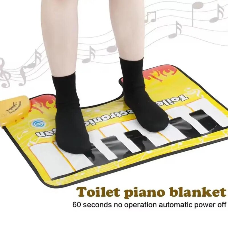 Tappeto sonoro per pianoforte vasino di grandi dimensioni bagno divertente Toe toccando tastiera per wc giocattoli per pavimenti elettronici tappetino per tastiera tappetino musicale X8U3