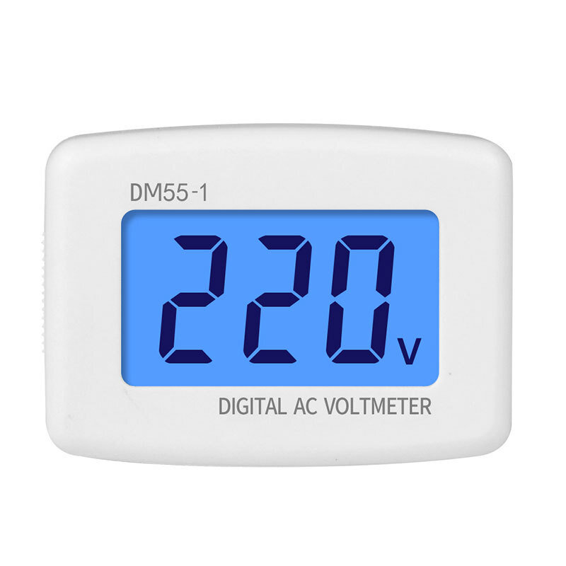 Compteur AC DM55-1 type de prise 110V-220V numérique AC voltmètre à affichage numérique à cristaux liquides