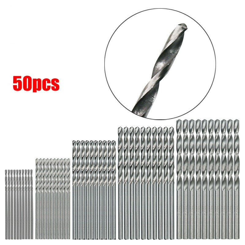50 шт., набор миниатюрных сверл 1-3,0 мм из быстрорежущей стали