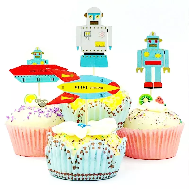로봇 게임 테마 생일 장식, 일회용 식기 종이 접시 컵, 냅킨 로봇 호일 풍선, 어린이 생일 장식