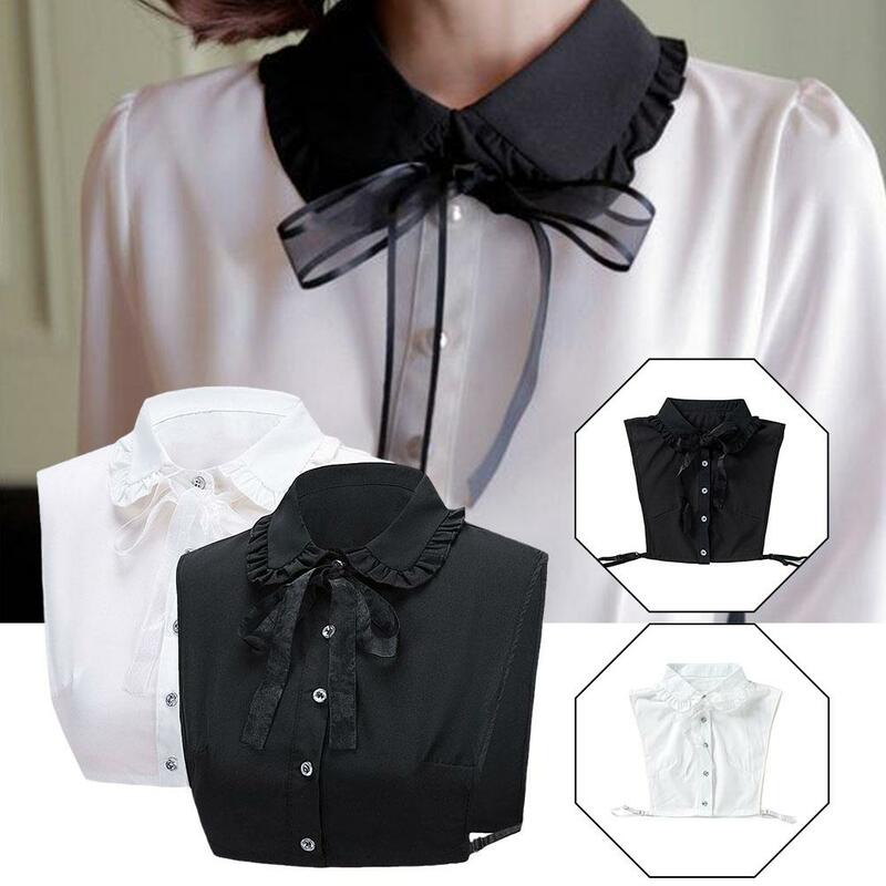 Womens Detachable Fake Collar Half Shirt Blouse Ladies Collars Detachable Collar Female False Sweater Color Solid Blous I7X3