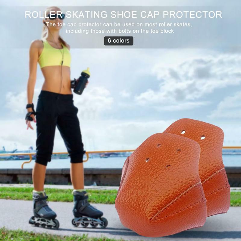 Cubierta de zapatos de patinaje sobre ruedas, Protector de punta de cuero para patines de hielo, accesorios para patines, 1 par